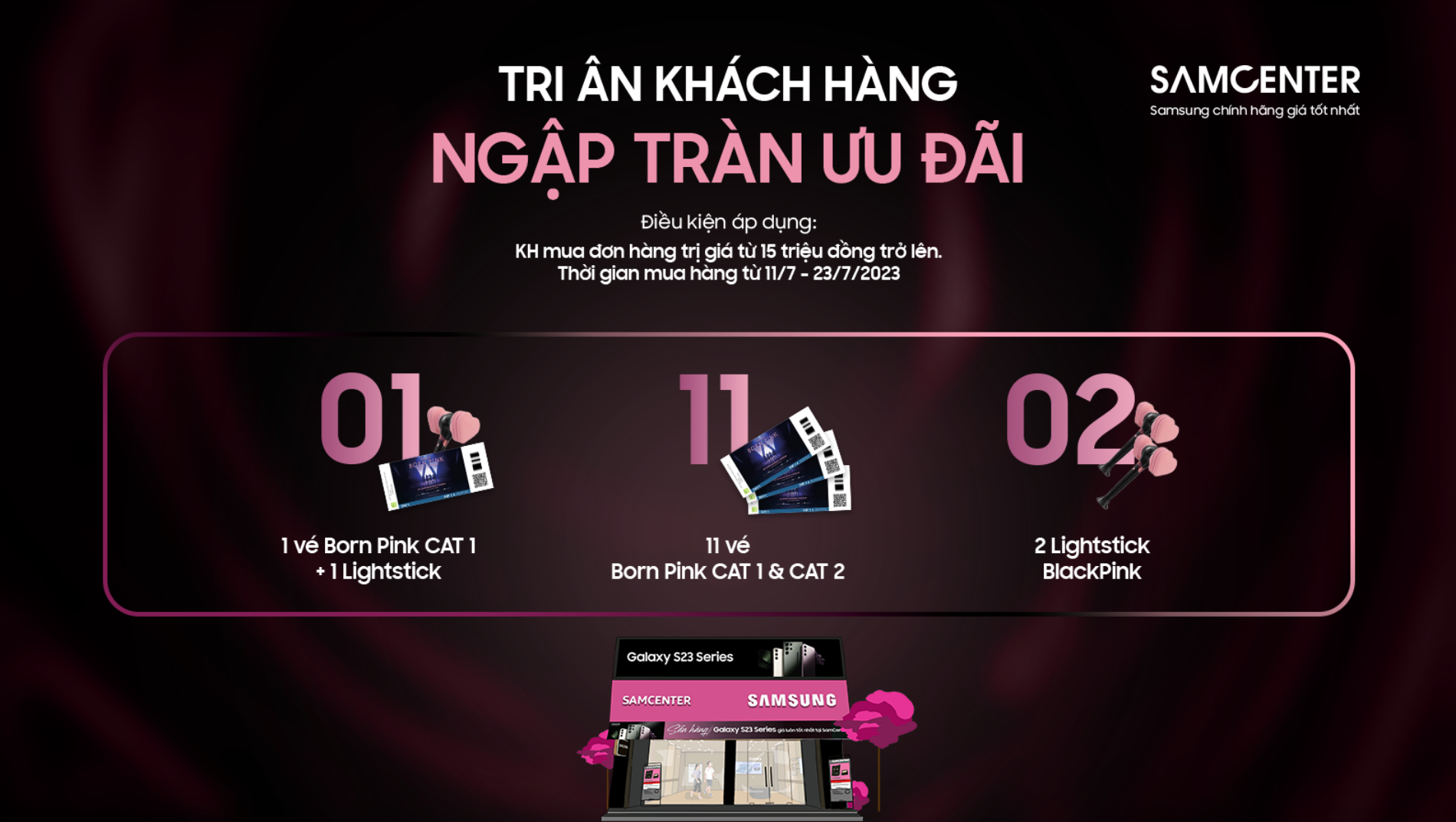 Hình ảnh cho danh mục SamCenter Tri Ân Khách Hàng - Tặng Vé Concert Và Lightstick BlackPink 